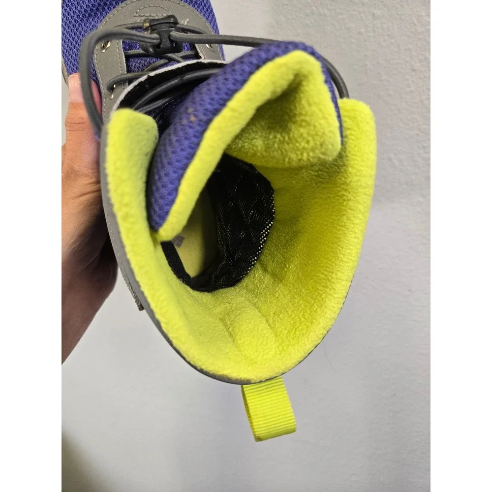 Columbia Waterproof Hiking Snow Winter Boots Purple Gray Neon Yellow Size 5
